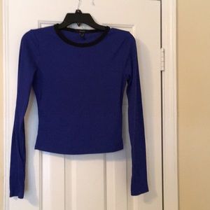 Blue long sleeve crop top